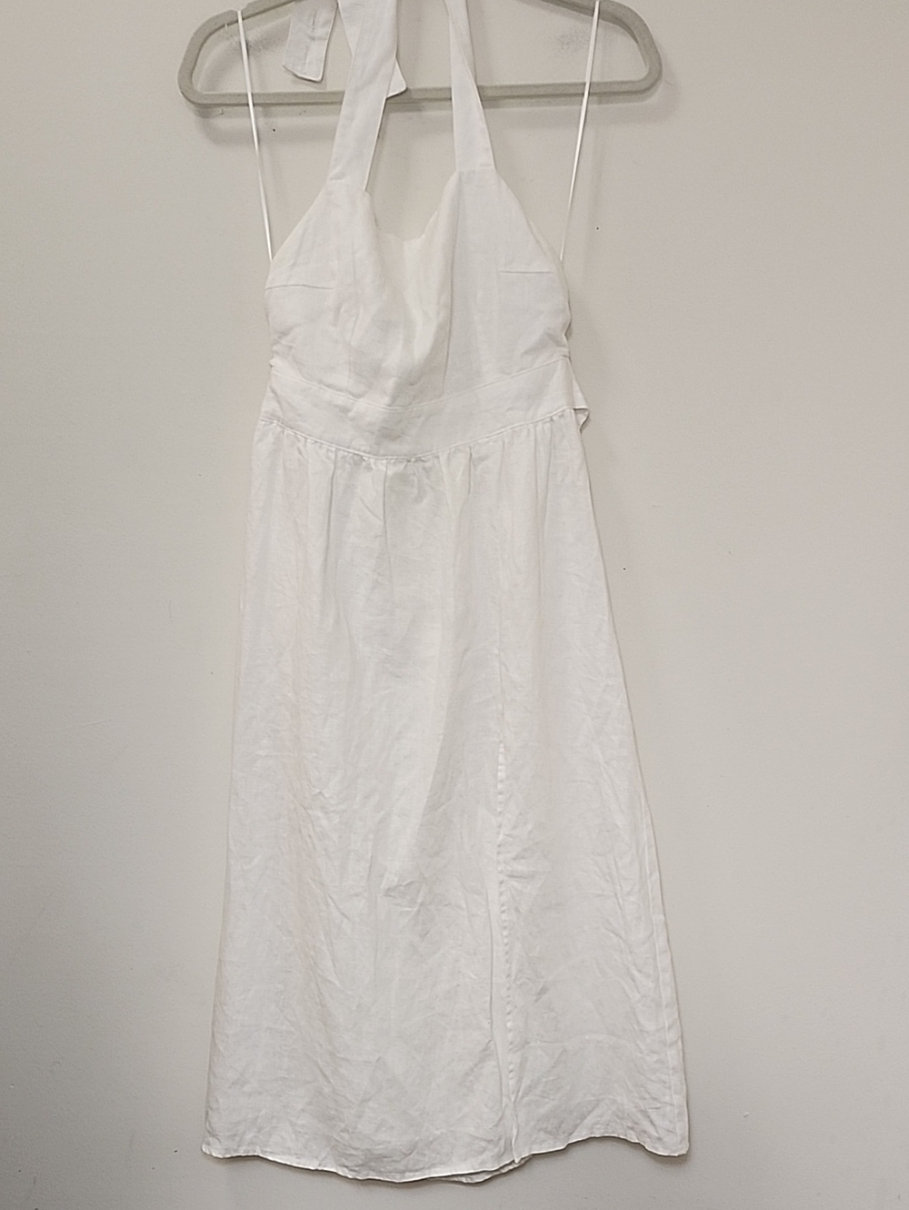 Reformation Elara Linen Dress  square neckline high side slit Size 6 - Picture 5 of 16